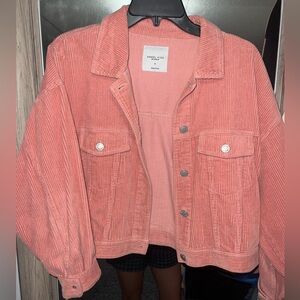 Corduroy pink crop jacket